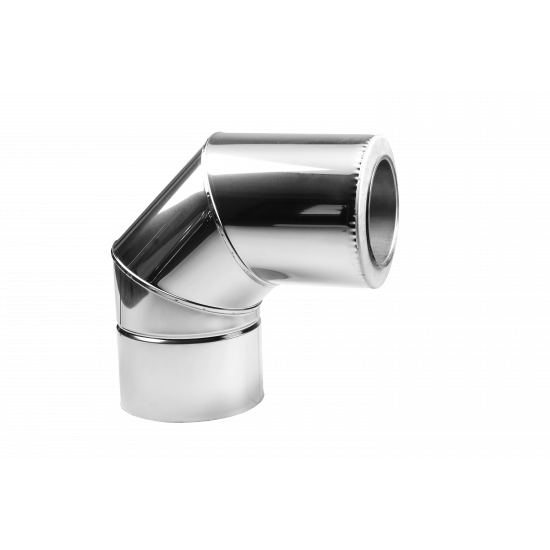 Коліно димохідне двостінне 90° сауна (Eco thermo AISI 201) нерж/нерж - діаметр Ø100/200, товщина 0.5 мм Коліно димохідне двостінне 90° сауна (Eco thermo AISI 201) нерж/нерж - діаметр Ø100/200, товщина 0.5 мм