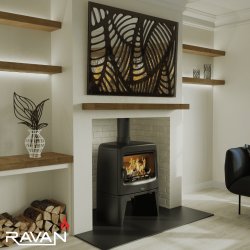 Чавунна піч камін Ravan Tenesi 14 кВт на дровах