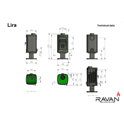 Чавунна піч камін Ravan Lira 14 кВт на дровах