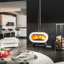 Піч-камін FIFTY Arche Invicta емаль слонова кістка
